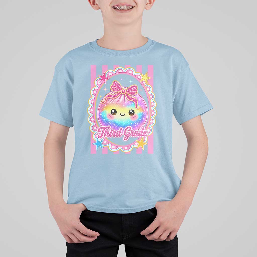 Kawaii Third Grade Glitter Dumpling Printed Graphic T Shirt For Kid Cute First Day Back To School for Students Teachers