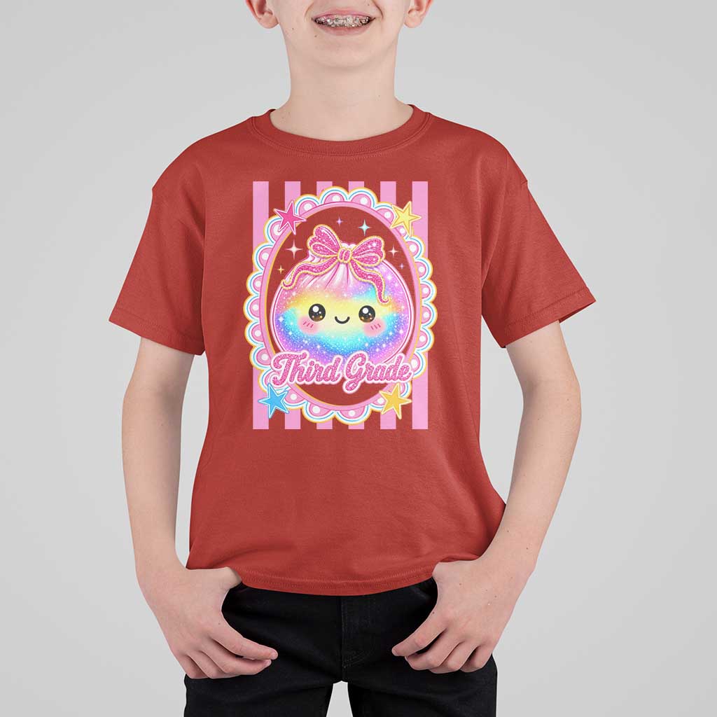 Kawaii Third Grade Glitter Dumpling Printed Graphic T Shirt For Kid Cute First Day Back To School for Students Teachers