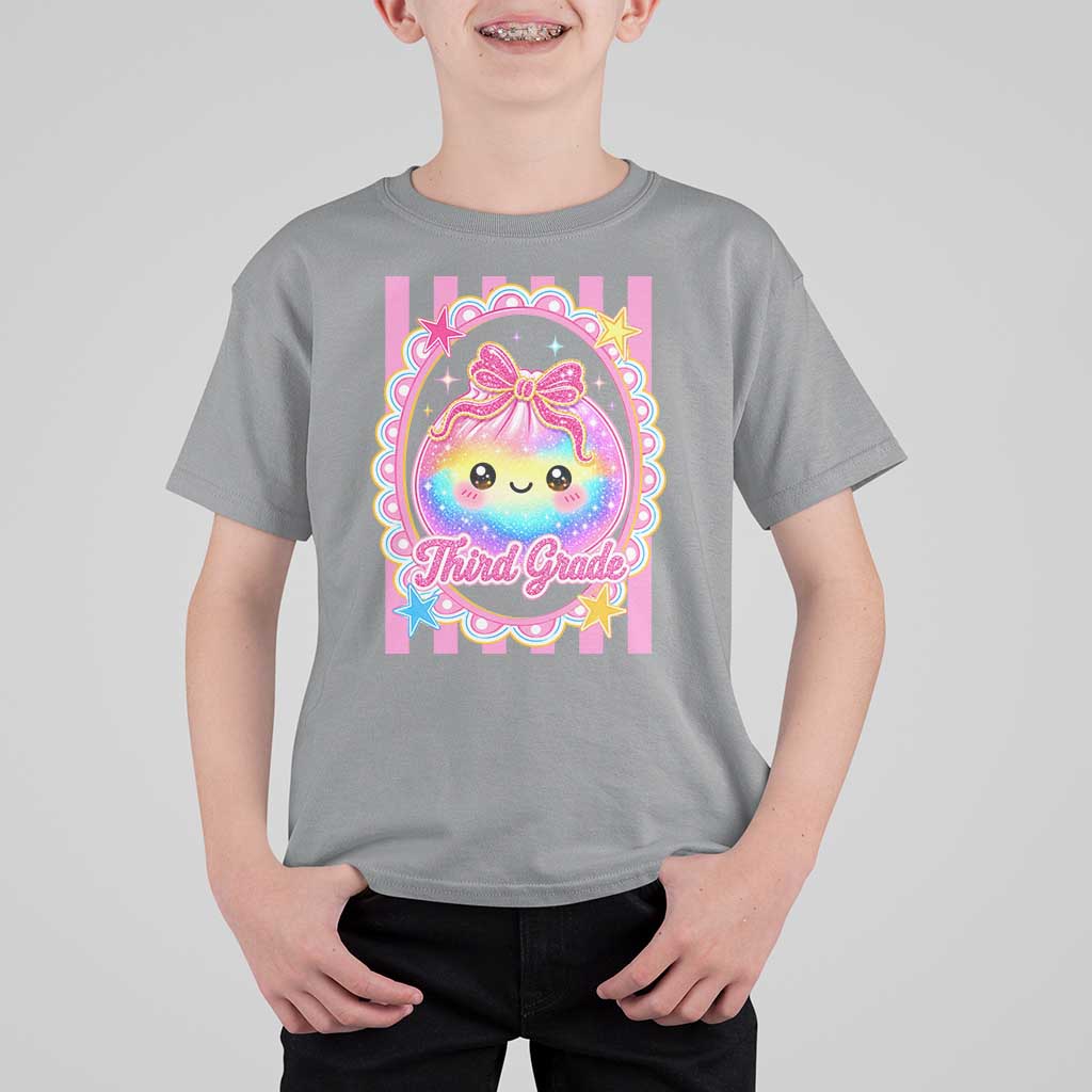 Kawaii Third Grade Glitter Dumpling Printed Graphic T Shirt For Kid Cute First Day Back To School for Students Teachers