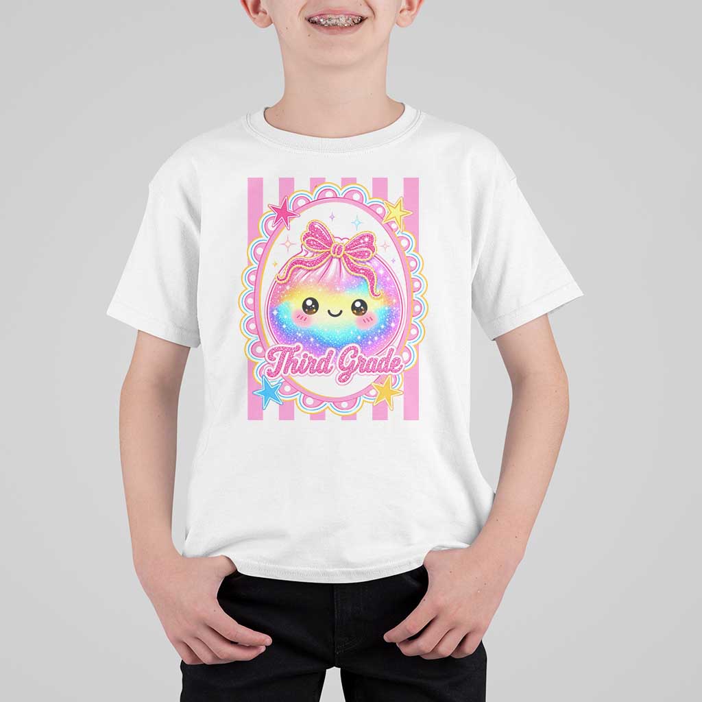 Kawaii Third Grade Glitter Dumpling Printed Graphic T Shirt For Kid Cute First Day Back To School for Students Teachers