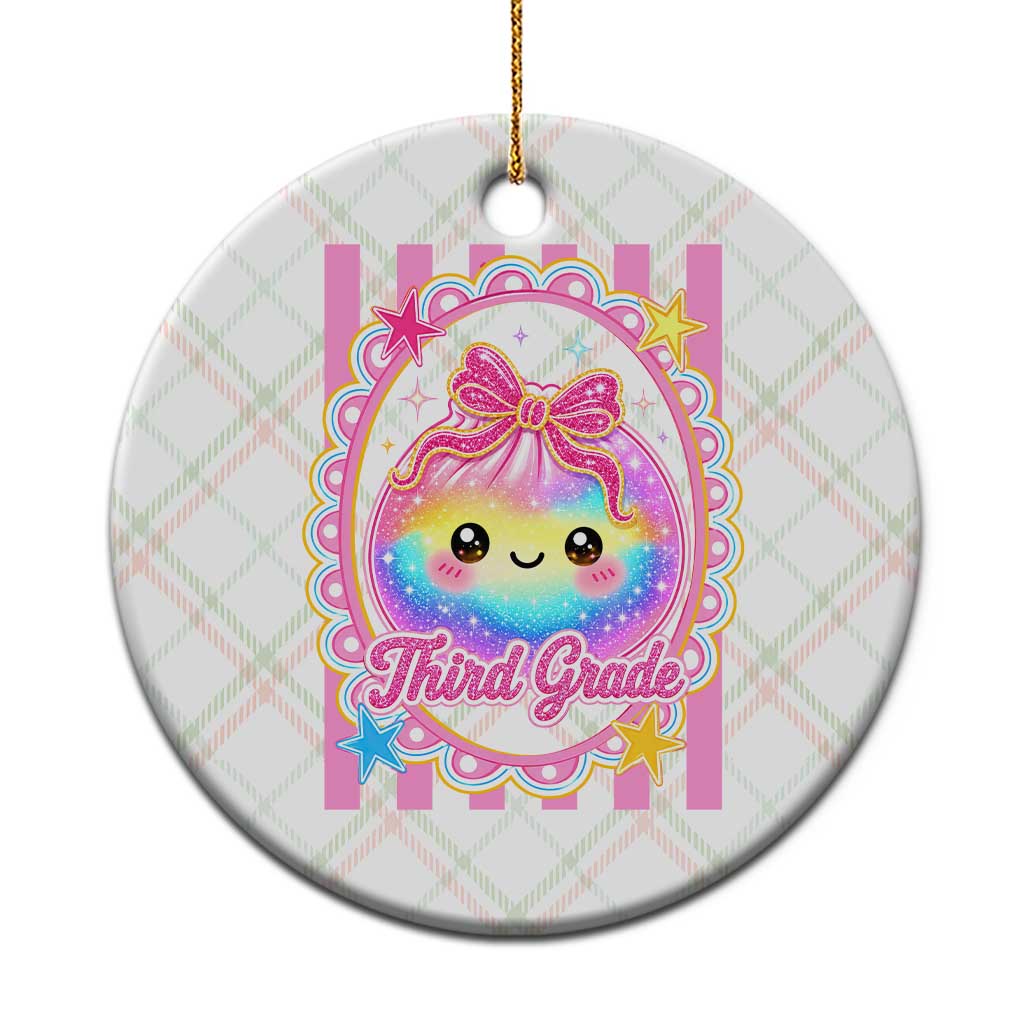 Kawaii Third Grade Glitter Dumpling Printed Graphic Ceramic Ornament Cute First Day Back To School for Students Teachers