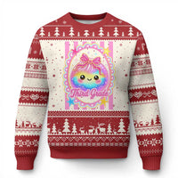 Kawaii Third Grade Glitter Dumpling Printed Graphic Ugly Christmas Sweater Cute First Day Back To School for Students Teachers