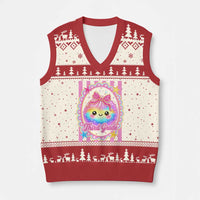 Kawaii Third Grade Glitter Dumpling Printed Graphic V-Neck Knit Sweater Vest Cute First Day Back To School for Students Teachers