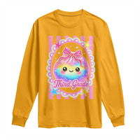 Kawaii Third Grade Glitter Dumpling Printed Graphic Long Sleeve Shirt Cute First Day Back To School for Students Teachers