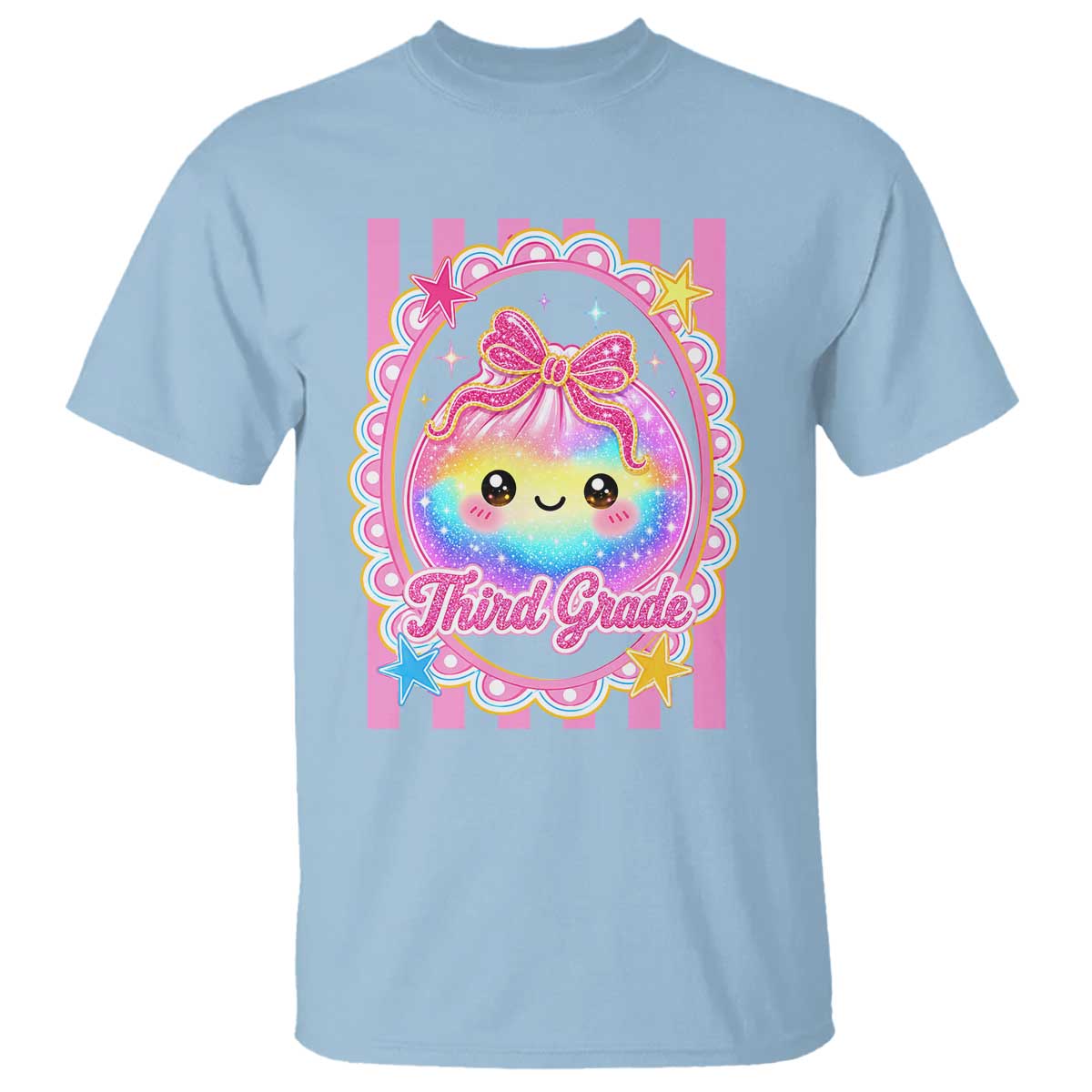 Kawaii Third Grade Glitter Dumpling Printed Graphic T Shirt Cute First Day Back To School for Students Teachers