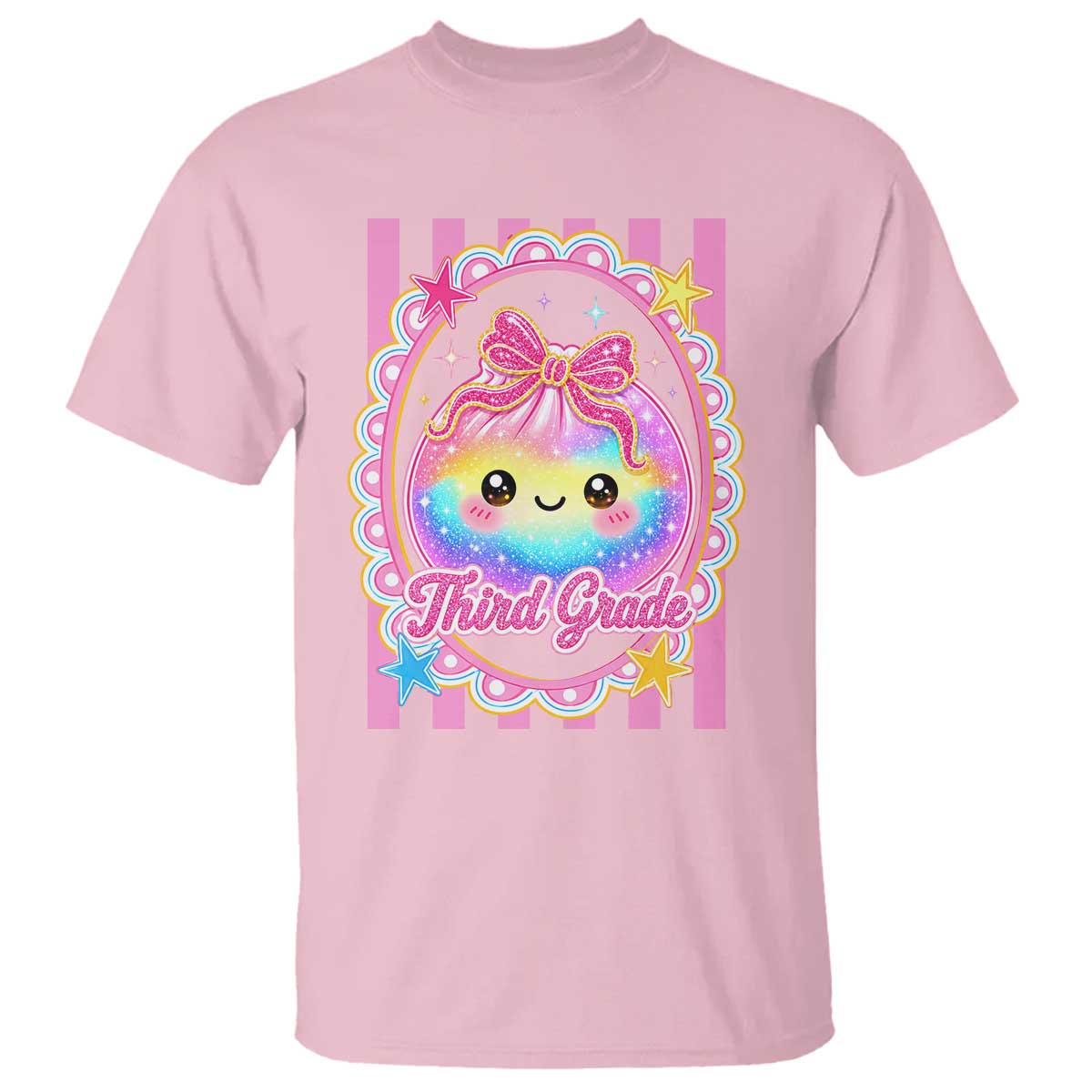 Kawaii Third Grade Glitter Dumpling Printed Graphic T Shirt Cute First Day Back To School for Students Teachers