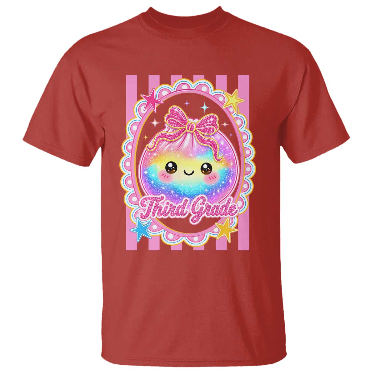 Kawaii Third Grade Glitter Dumpling Printed Graphic T Shirt Cute First Day Back To School for Students Teachers