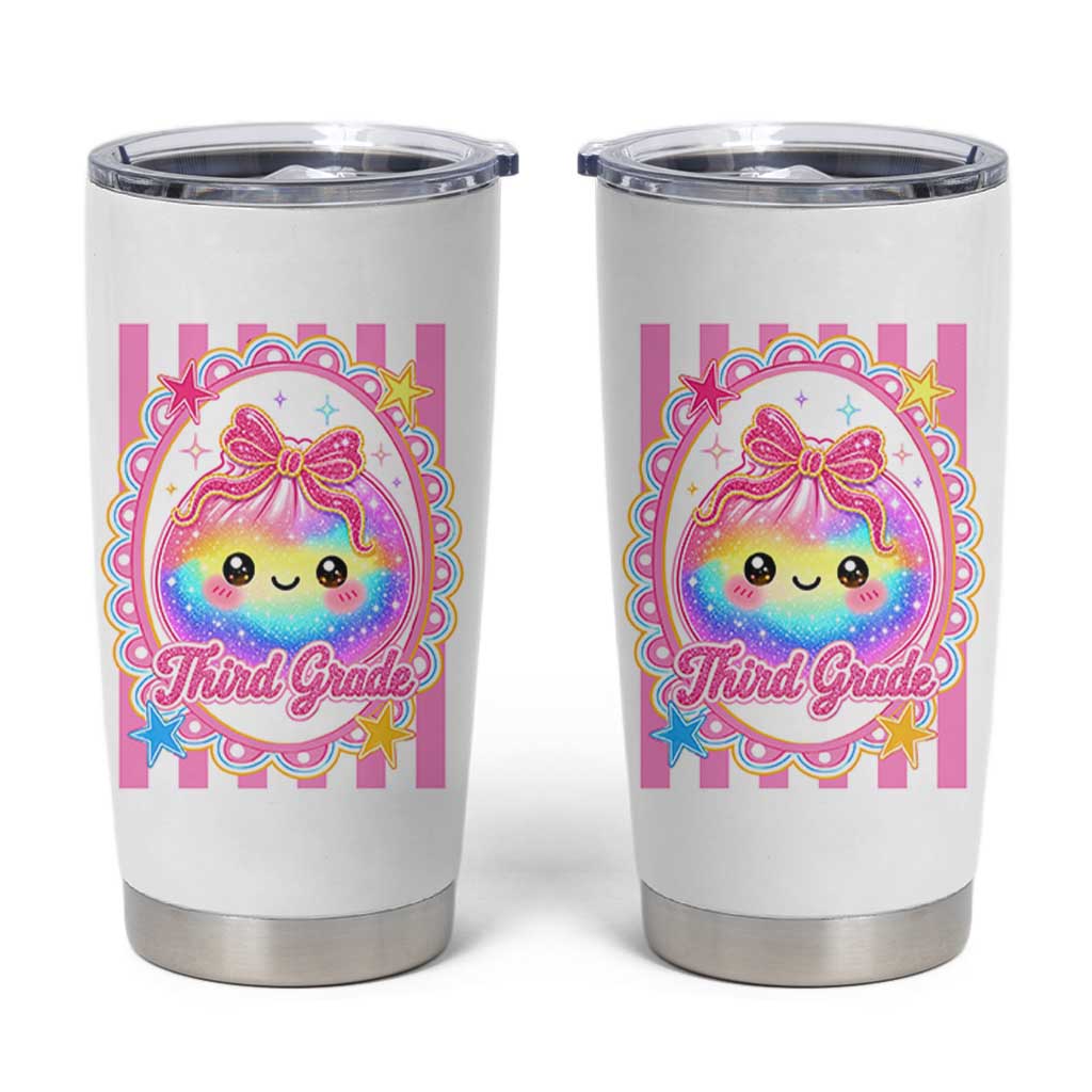 Kawaii Third Grade Glitter Dumpling Printed Graphic Tumbler Cup Cute First Day Back To School for Students Teachers