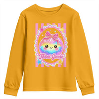 Kawaii Third Grade Glitter Dumpling Printed Graphic Youth Sweatshirt Cute First Day Back To School for Students Teachers