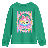 Kawaii Third Grade Glitter Dumpling Printed Graphic Youth Sweatshirt Cute First Day Back To School for Students Teachers