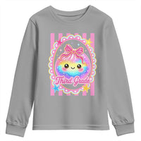 Kawaii Third Grade Glitter Dumpling Printed Graphic Youth Sweatshirt Cute First Day Back To School for Students Teachers