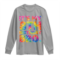 It is My 8th Birthday Bro Printed Tie Dye Graphic Long Sleeve Shirt 8 Years Old Bday Party Retro Hippie Rainbow