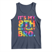 It is My 8th Birthday Bro Printed Tie Dye Graphic Tank Top 8 Years Old Bday Party Retro Hippie Rainbow