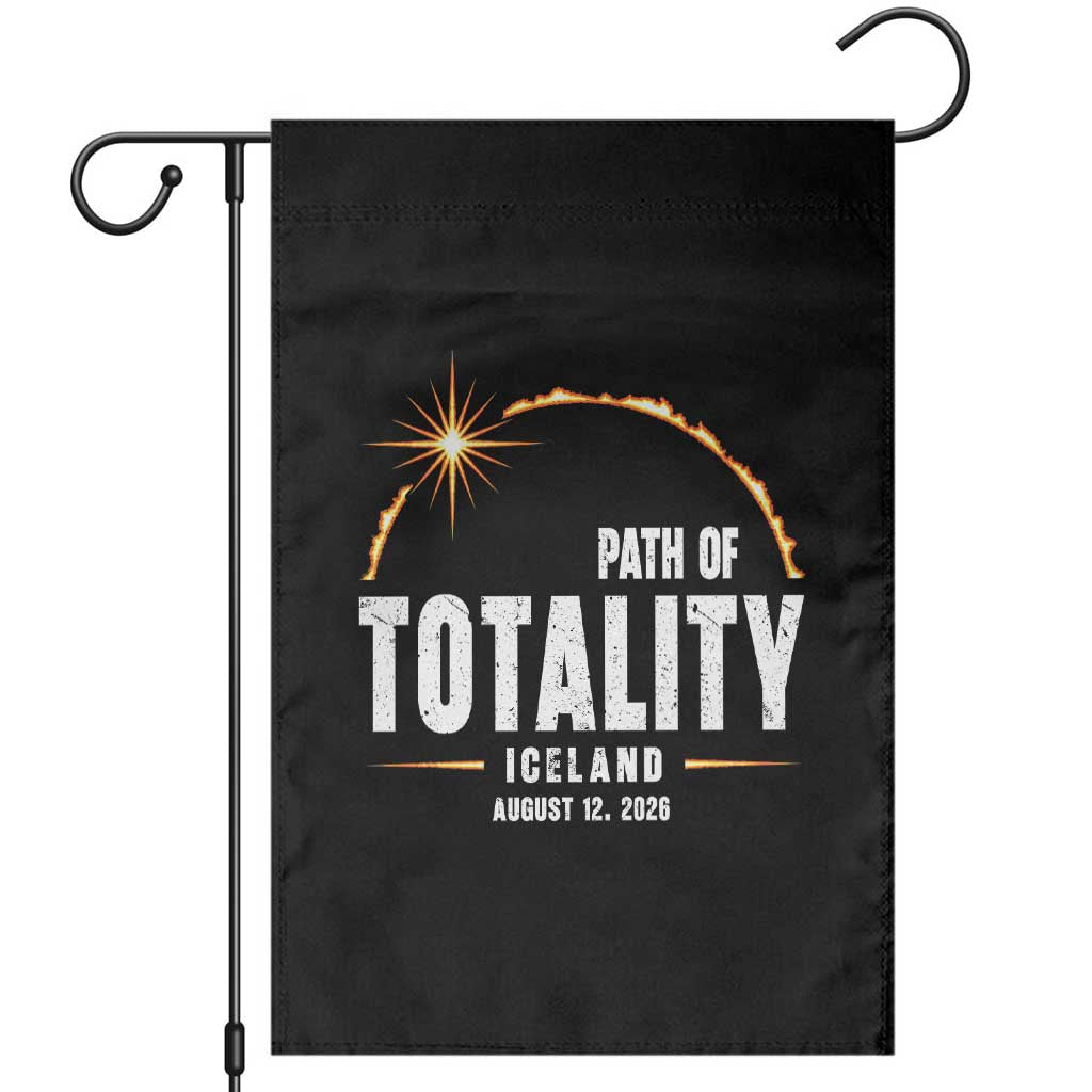 Path of Totality Iceland August 12 2026 Garden Flag Total Solar Eclipse Astronomy Travel Gift