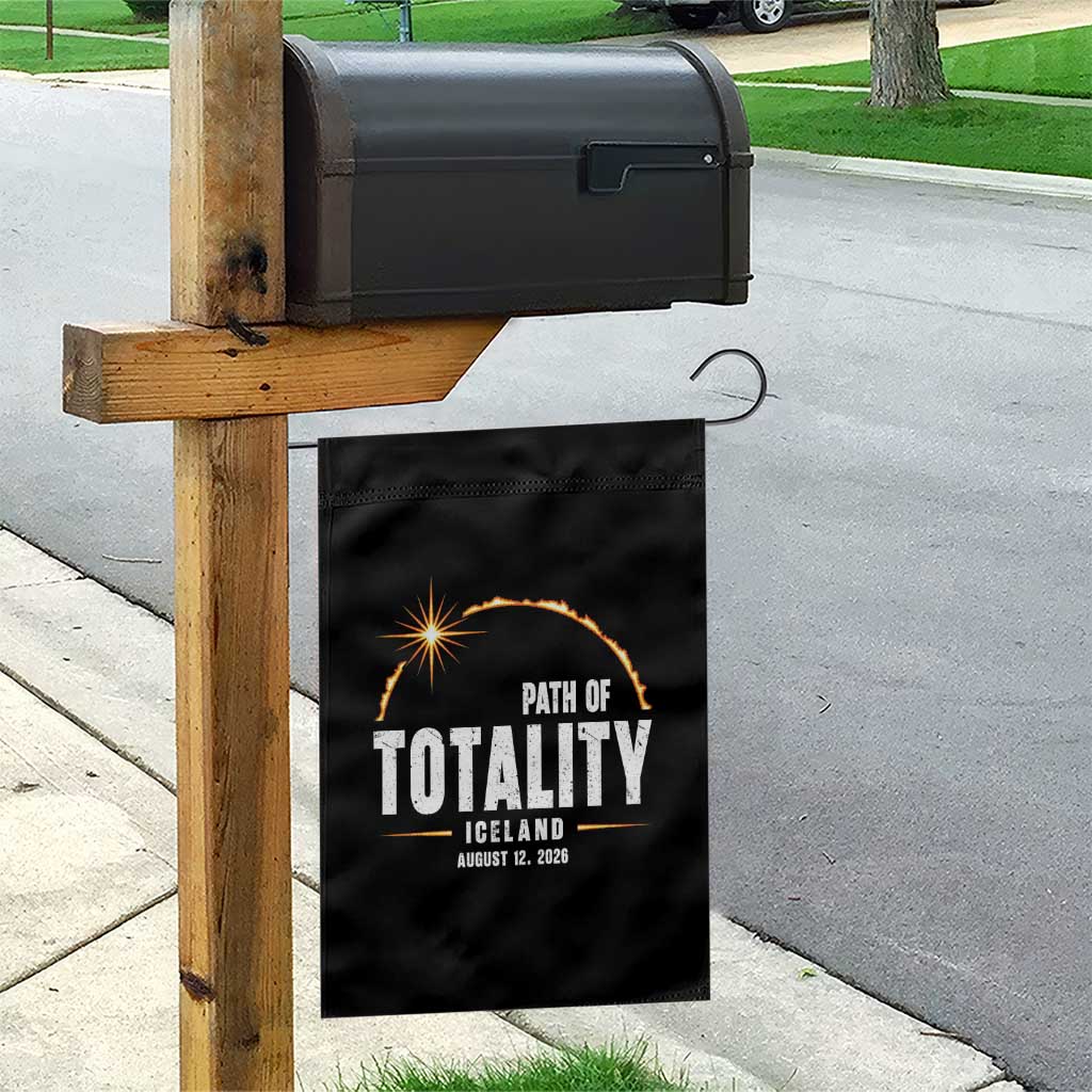 Path of Totality Iceland August 12 2026 Garden Flag Total Solar Eclipse Astronomy Travel Gift