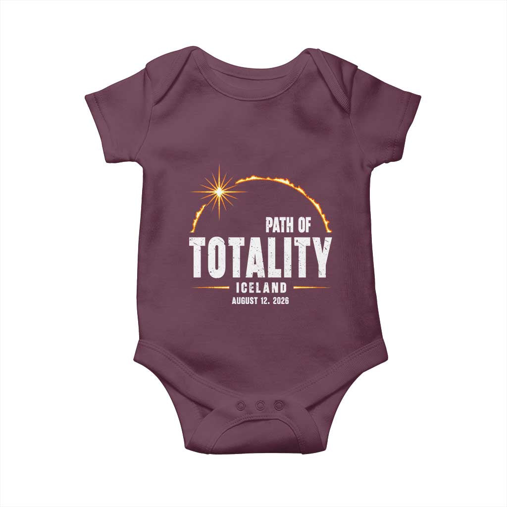 Path of Totality Iceland August 12 2026 Baby Onesie Total Solar Eclipse Astronomy Travel Gift