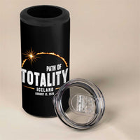 Path of Totality Iceland August 12 2026 4 in 1 Can Cooler Tumbler Total Solar Eclipse Astronomy Travel Gift