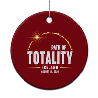 Path of Totality Iceland August 12 2026 Ceramic Ornament Total Solar Eclipse Astronomy Travel Gift