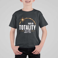 Path of Totality Iceland August 12 2026 T Shirt For Kid Total Solar Eclipse Astronomy Travel Gift