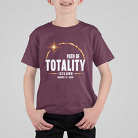 Path of Totality Iceland August 12 2026 T Shirt For Kid Total Solar Eclipse Astronomy Travel Gift