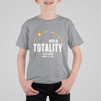 Path of Totality Iceland August 12 2026 T Shirt For Kid Total Solar Eclipse Astronomy Travel Gift