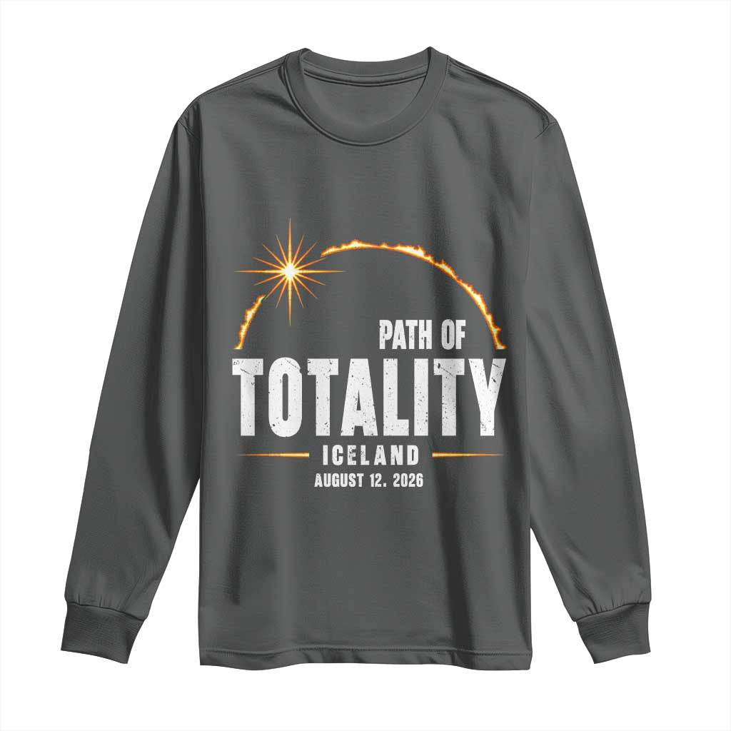 Path of Totality Iceland August 12 2026 Long Sleeve Shirt Total Solar Eclipse Astronomy Travel Gift
