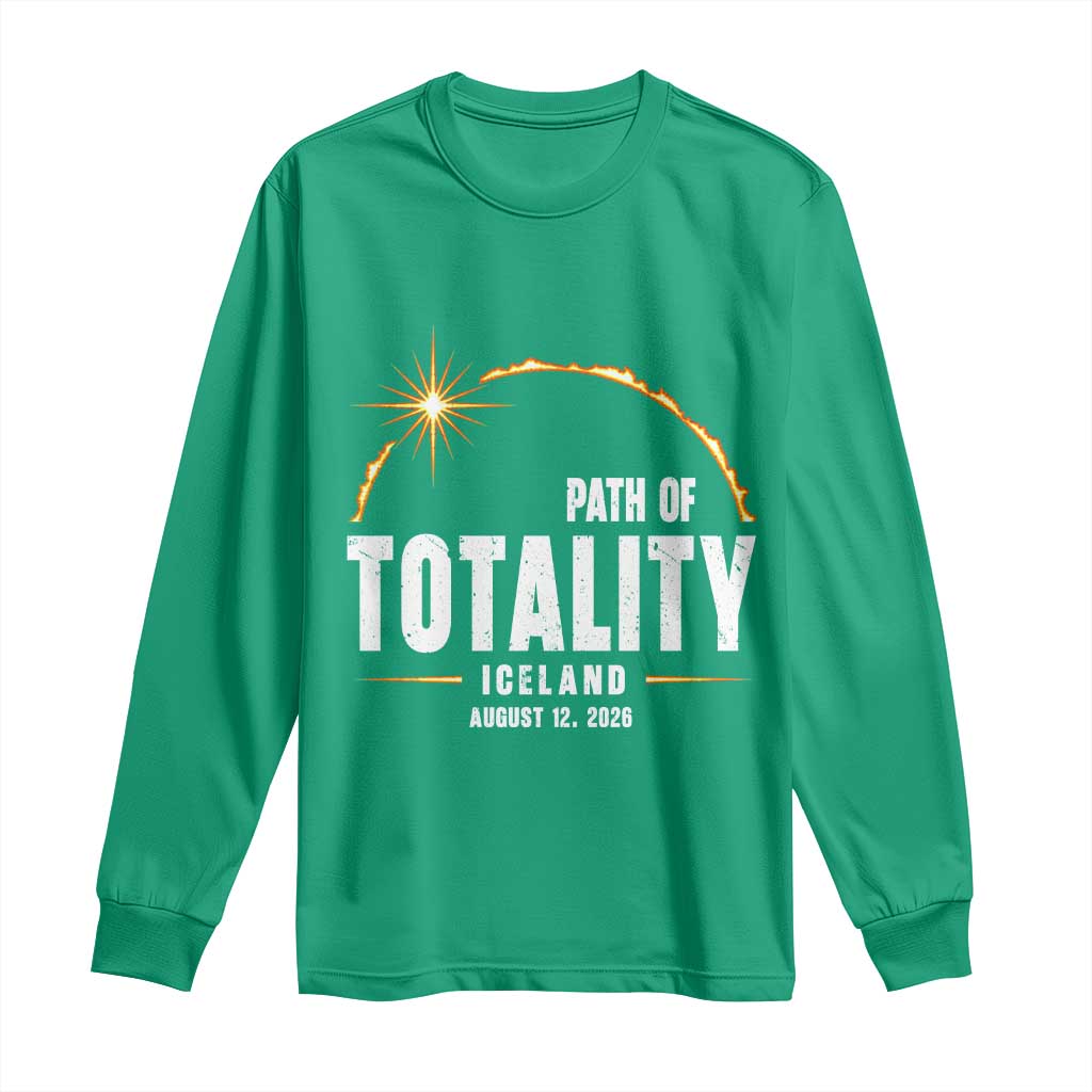 Path of Totality Iceland August 12 2026 Long Sleeve Shirt Total Solar Eclipse Astronomy Travel Gift