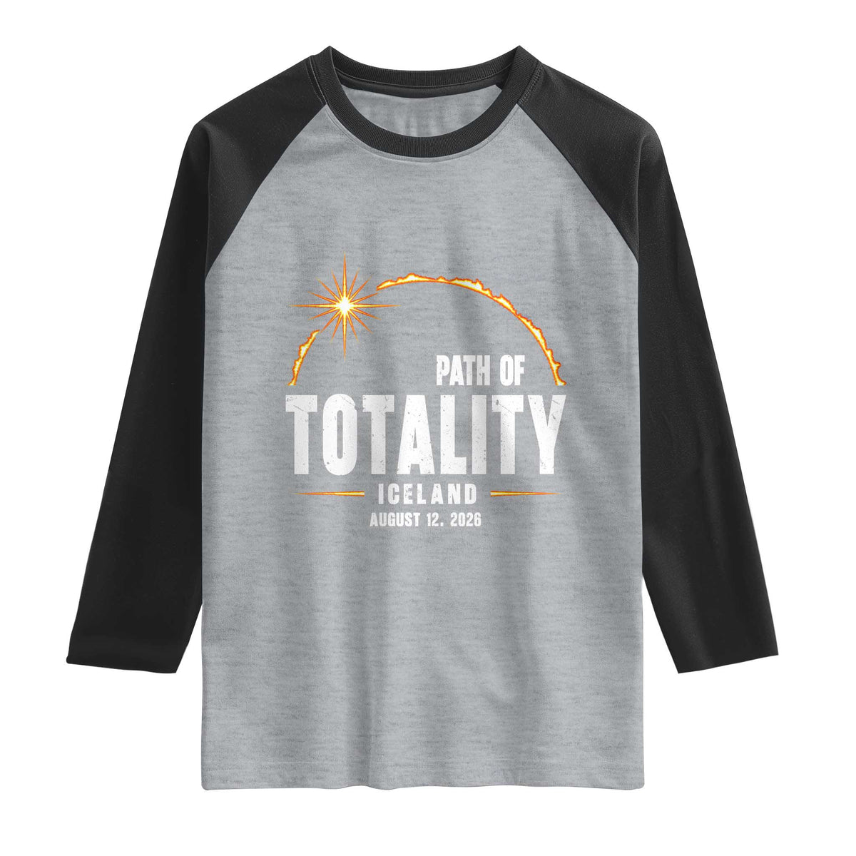 Path of Totality Iceland August 12 2026 Raglan Shirt Total Solar Eclipse Astronomy Travel Gift