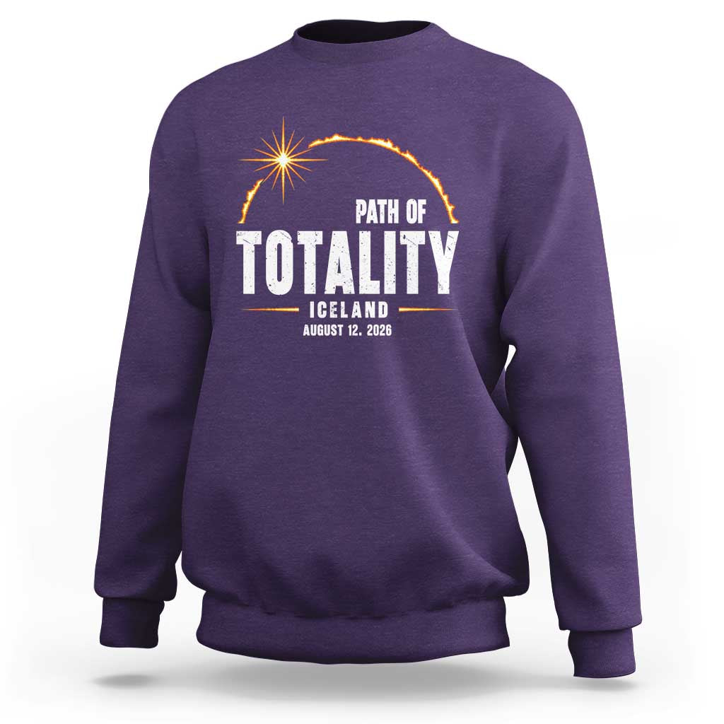 Path of Totality Iceland August 12 2026 Sweatshirt Total Solar Eclipse Astronomy Travel Gift