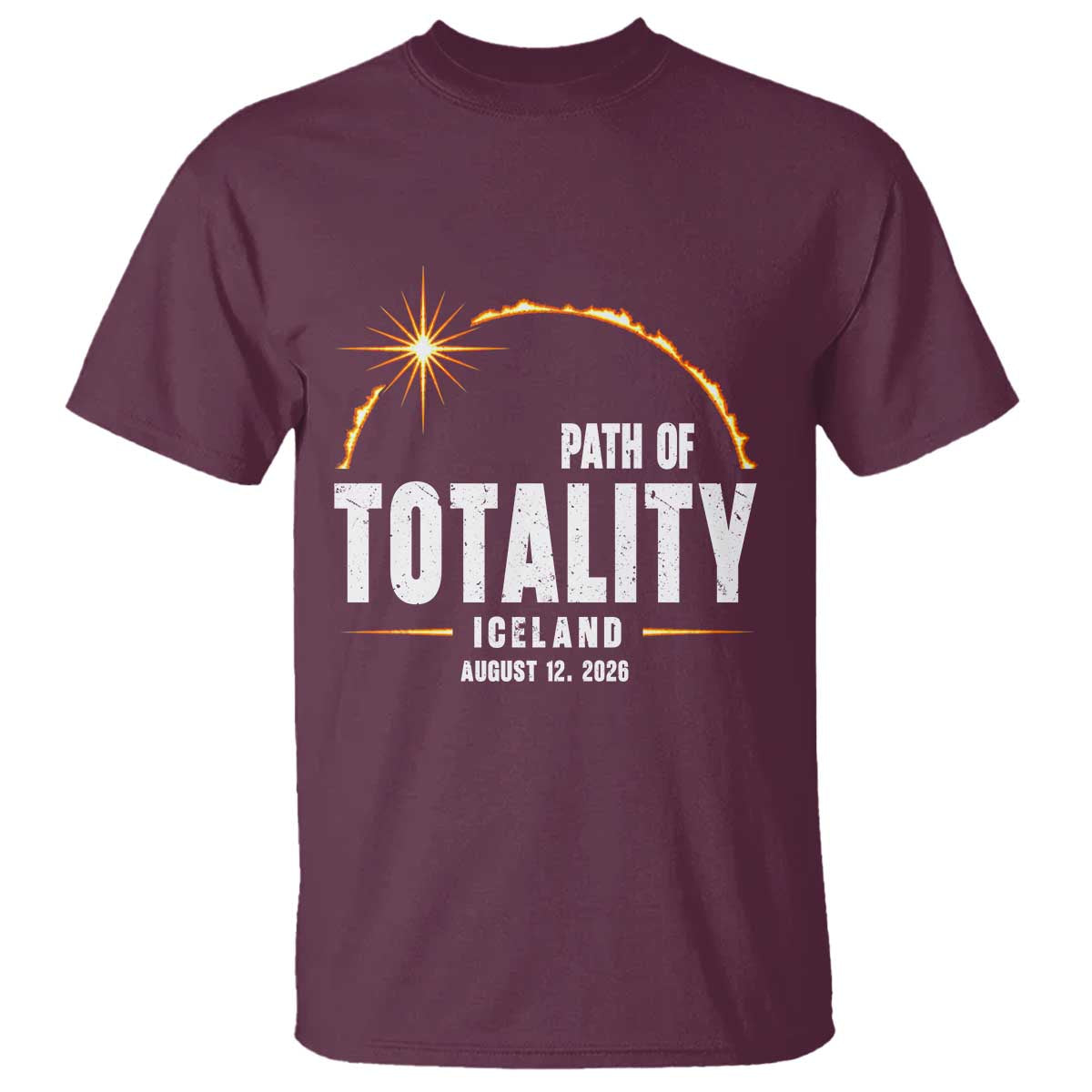 Path of Totality Iceland August 12 2026 T Shirt Total Solar Eclipse Astronomy Travel Gift