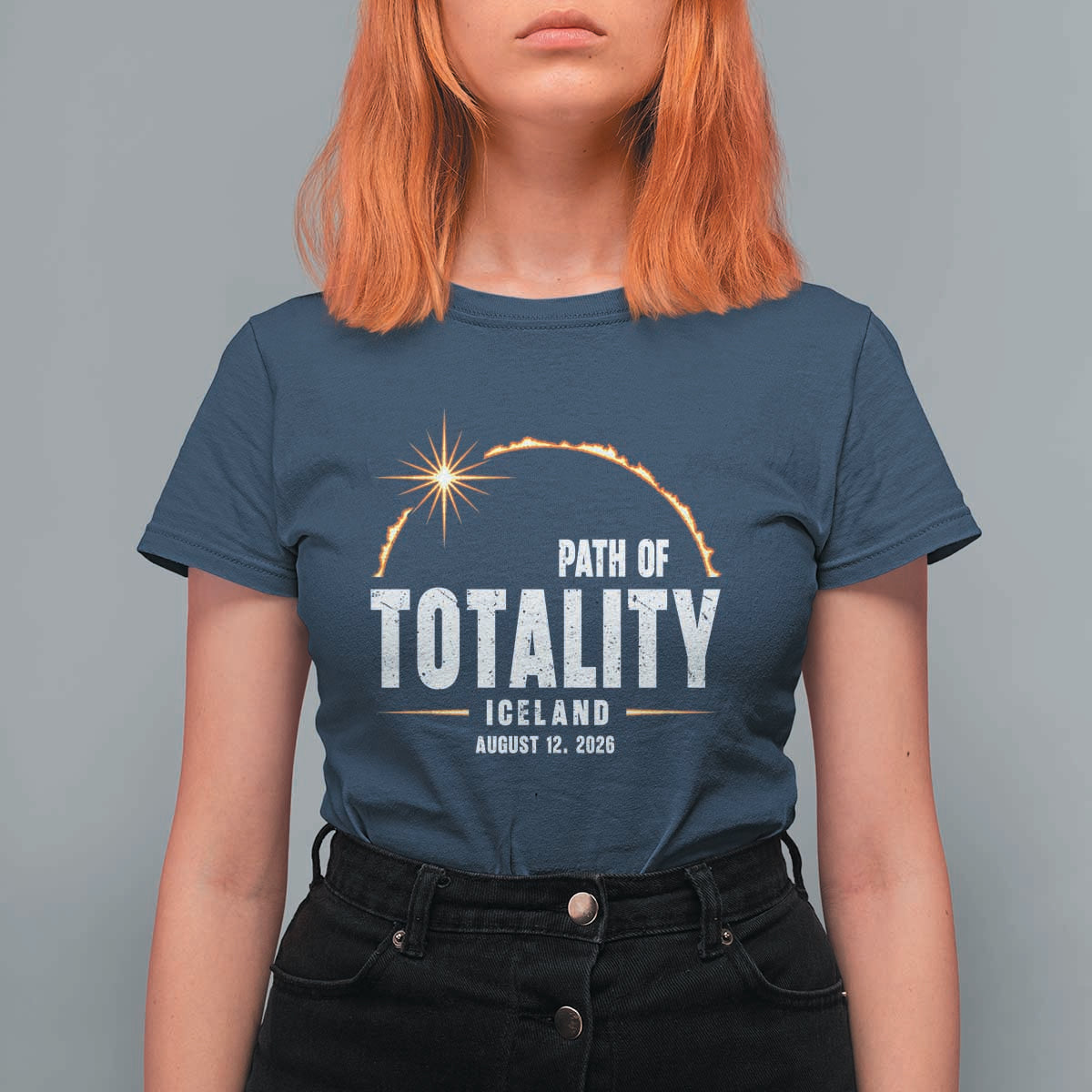 Path of Totality Iceland August 12 2026 T Shirt For Women Total Solar Eclipse Astronomy Travel Gift