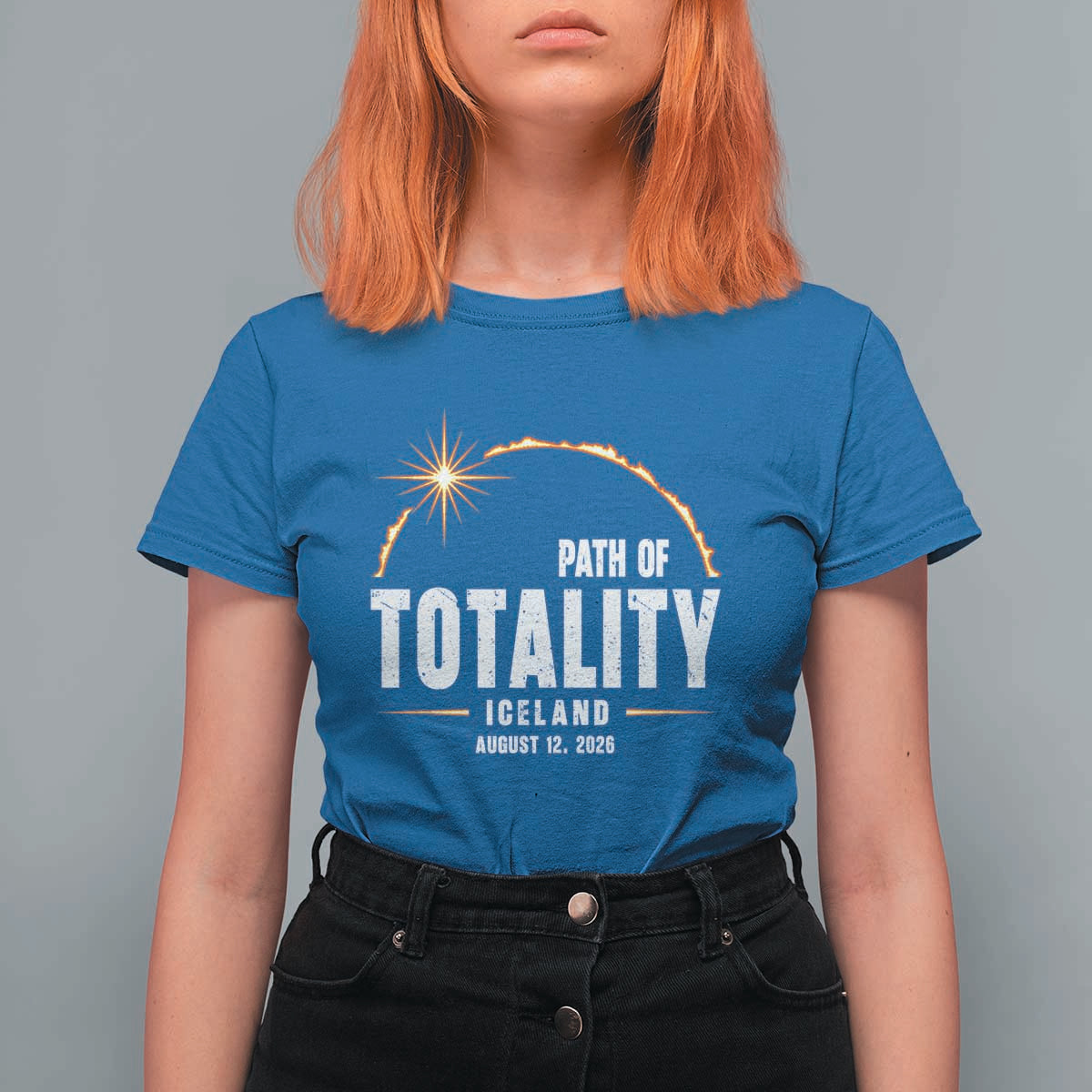 Path of Totality Iceland August 12 2026 T Shirt For Women Total Solar Eclipse Astronomy Travel Gift
