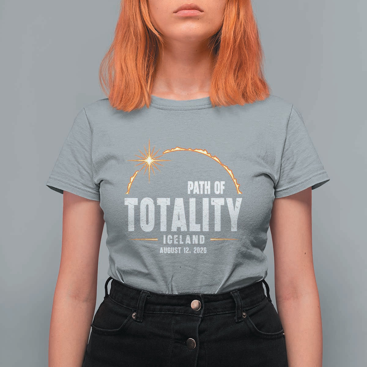 Path of Totality Iceland August 12 2026 T Shirt For Women Total Solar Eclipse Astronomy Travel Gift