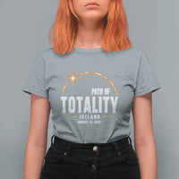 Path of Totality Iceland August 12 2026 T Shirt For Women Total Solar Eclipse Astronomy Travel Gift