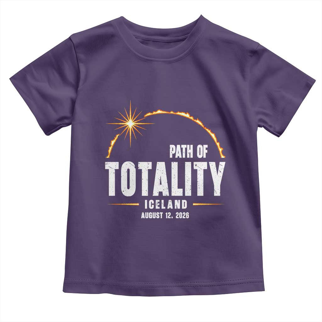 Path of Totality Iceland August 12 2026 Toddler T Shirt Total Solar Eclipse Astronomy Travel Gift