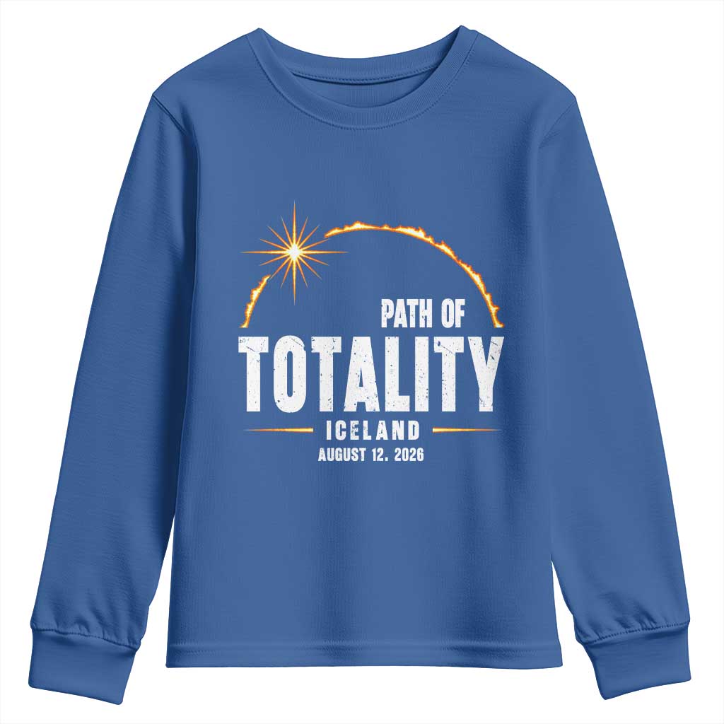 Path of Totality Iceland August 12 2026 Youth Sweatshirt Total Solar Eclipse Astronomy Travel Gift