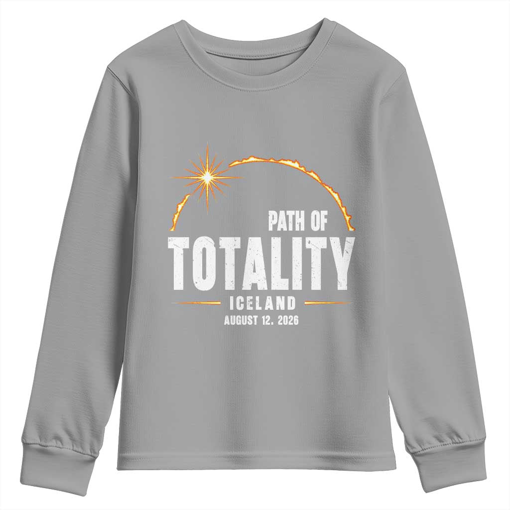 Path of Totality Iceland August 12 2026 Youth Sweatshirt Total Solar Eclipse Astronomy Travel Gift