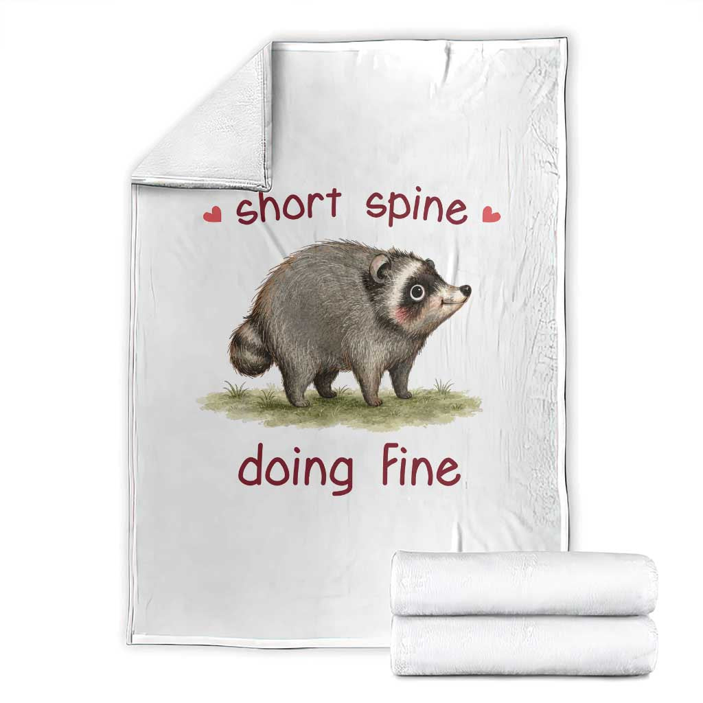 Cute Watercolor Jimothy the Raccoon Inspirational Throw Blanket Short Spine Doing Fine Viral Seattle Trash Panda Supporter