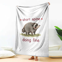Cute Watercolor Jimothy the Raccoon Inspirational Throw Blanket Short Spine Doing Fine Viral Seattle Trash Panda Supporter