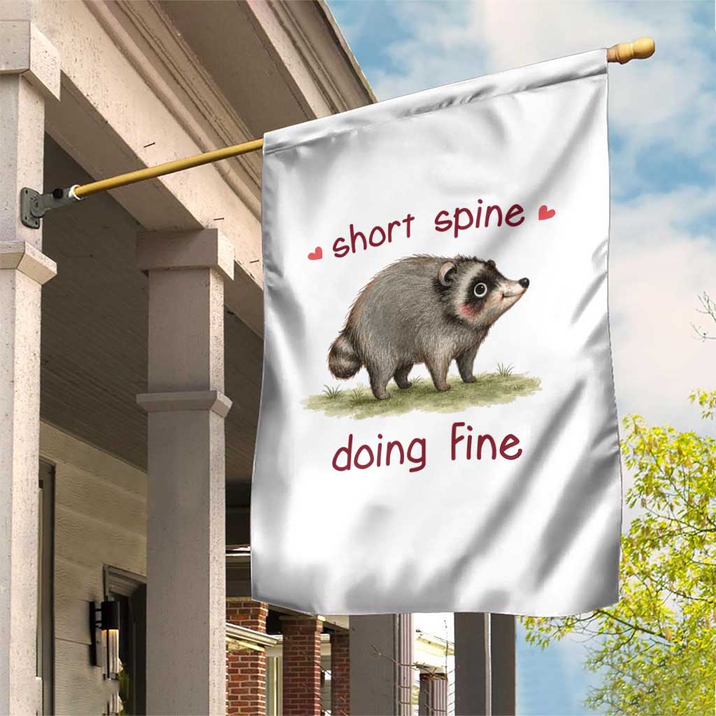 Cute Watercolor Jimothy the Raccoon Inspirational Garden Flag Short Spine Doing Fine Viral Seattle Trash Panda Supporter