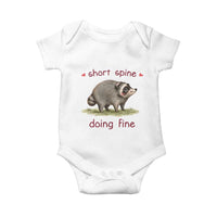 Cute Watercolor Jimothy the Raccoon Inspirational Baby Onesie Short Spine Doing Fine Viral Seattle Trash Panda Supporter