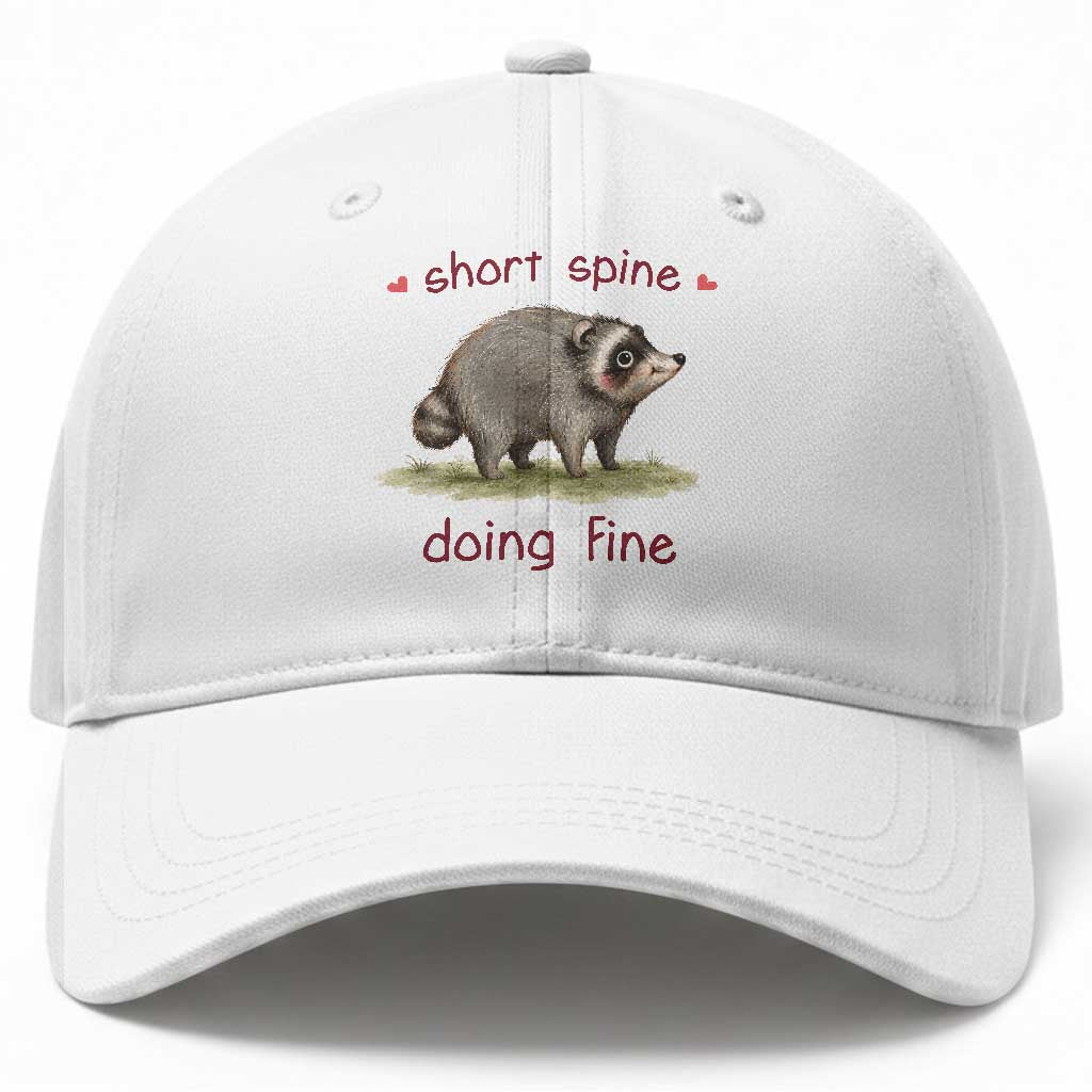 Cute Watercolor Jimothy the Raccoon Inspirational Baseball Cap Short Spine Doing Fine Viral Seattle Trash Panda Supporter