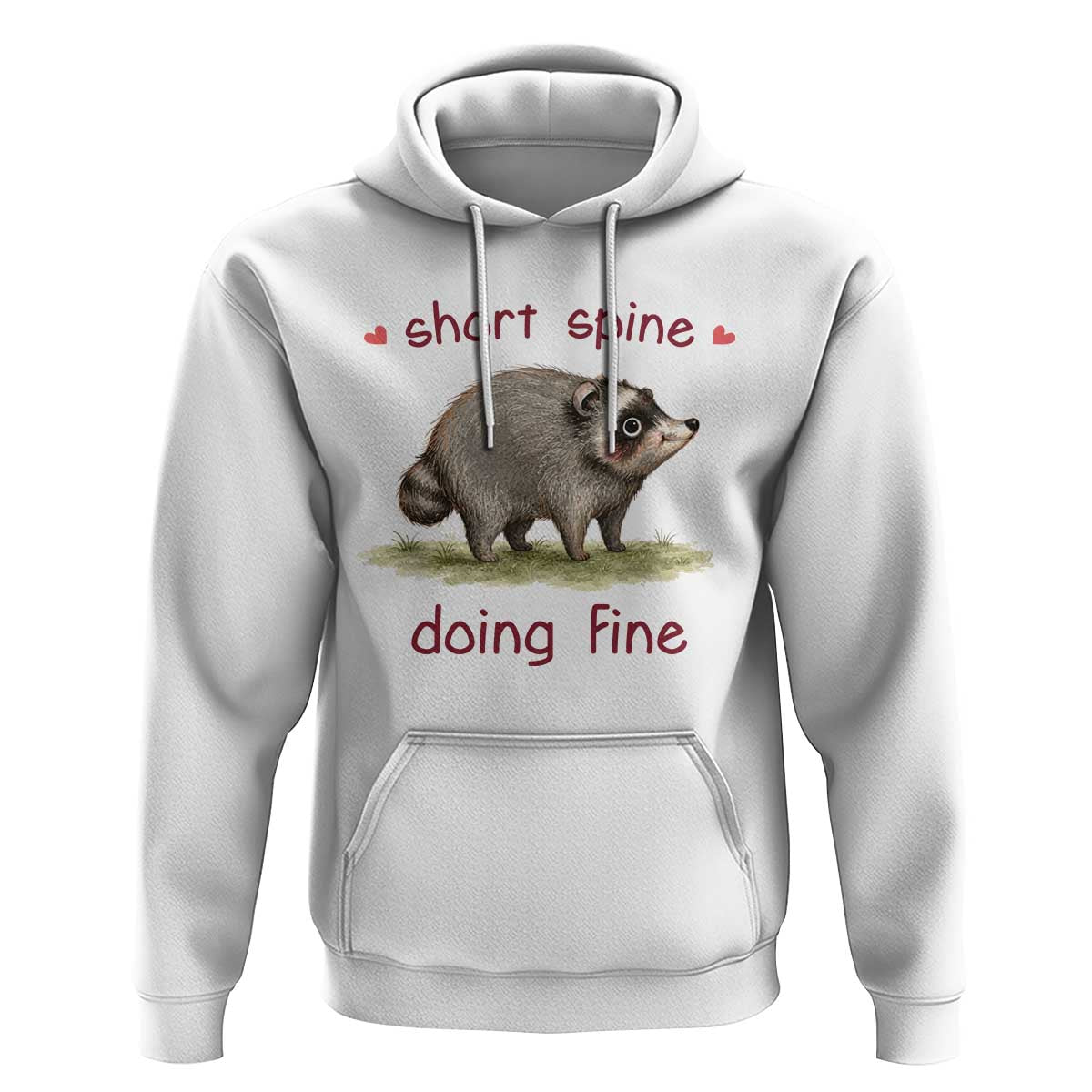 Cute Watercolor Jimothy the Raccoon Inspirational Hoodie Short Spine Doing Fine Viral Seattle Trash Panda Supporter