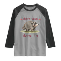 Cute Watercolor Jimothy the Raccoon Inspirational Raglan Shirt Short Spine Doing Fine Viral Seattle Trash Panda Supporter