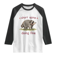 Cute Watercolor Jimothy the Raccoon Inspirational Raglan Shirt Short Spine Doing Fine Viral Seattle Trash Panda Supporter