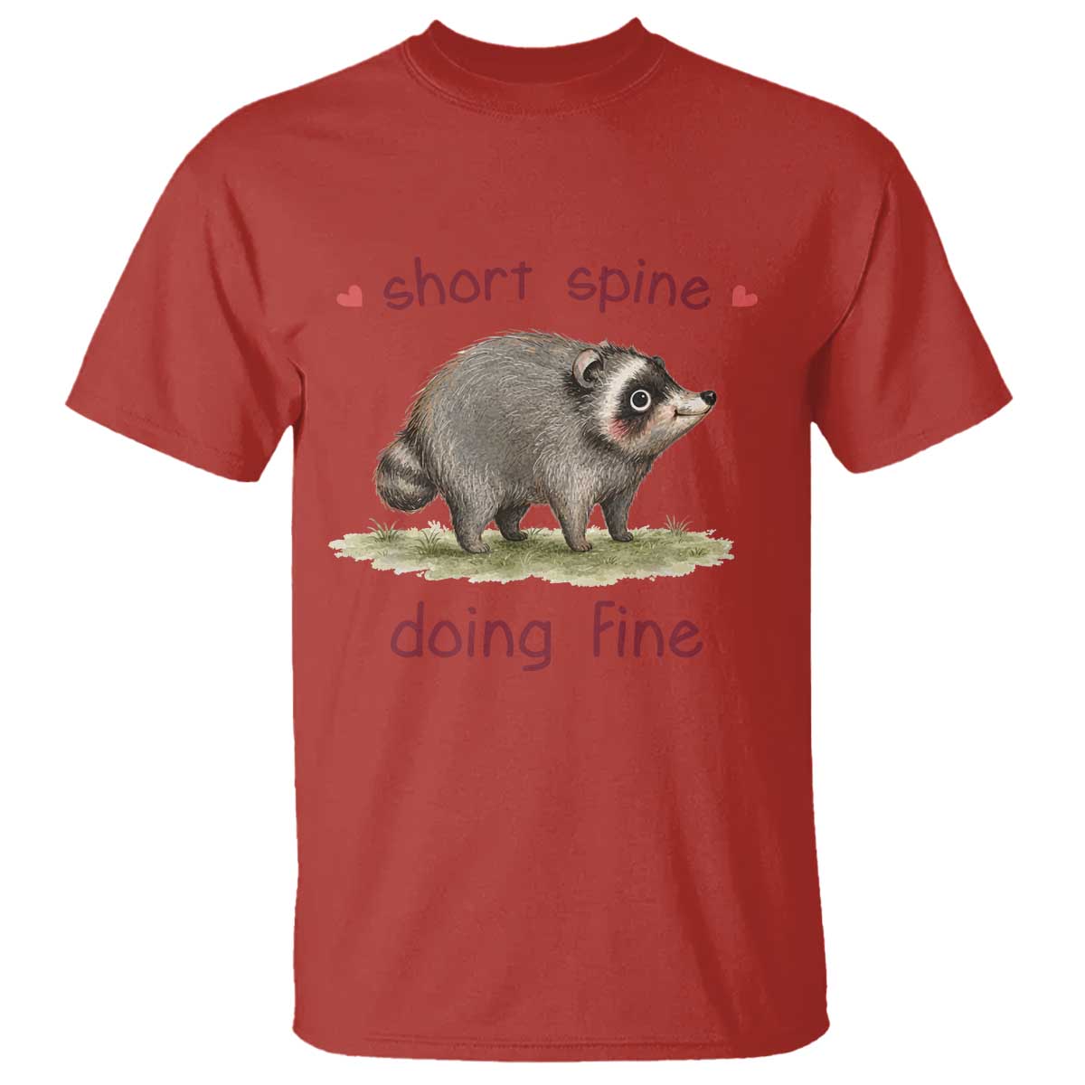 Cute Watercolor Jimothy the Raccoon Inspirational T Shirt Short Spine Doing Fine Viral Seattle Trash Panda Supporter