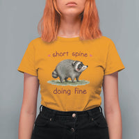 Cute Watercolor Jimothy the Raccoon Inspirational T Shirt For Women Short Spine Doing Fine Viral Seattle Trash Panda Supporter