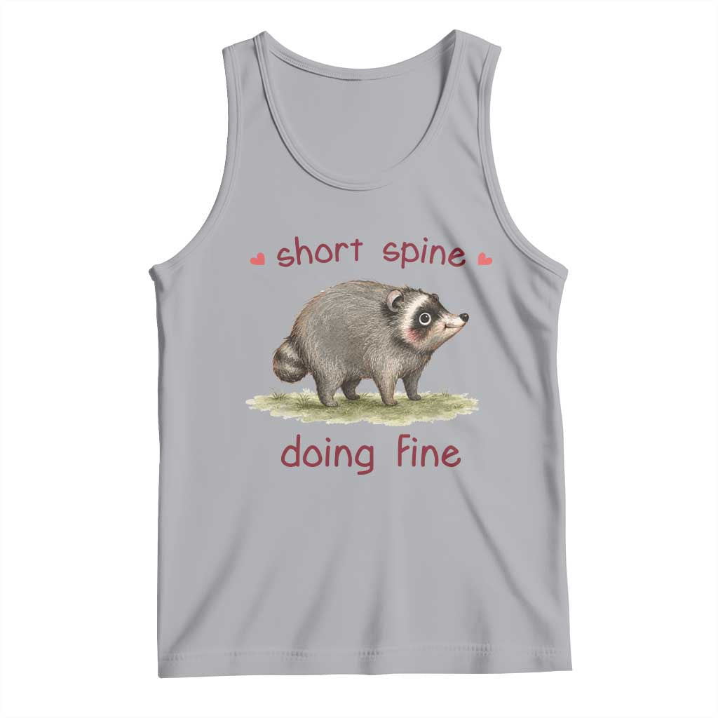 Cute Watercolor Jimothy the Raccoon Inspirational Tank Top Short Spine Doing Fine Viral Seattle Trash Panda Supporter