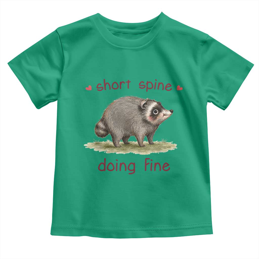 Cute Watercolor Jimothy the Raccoon Inspirational Toddler T Shirt Short Spine Doing Fine Viral Seattle Trash Panda Supporter