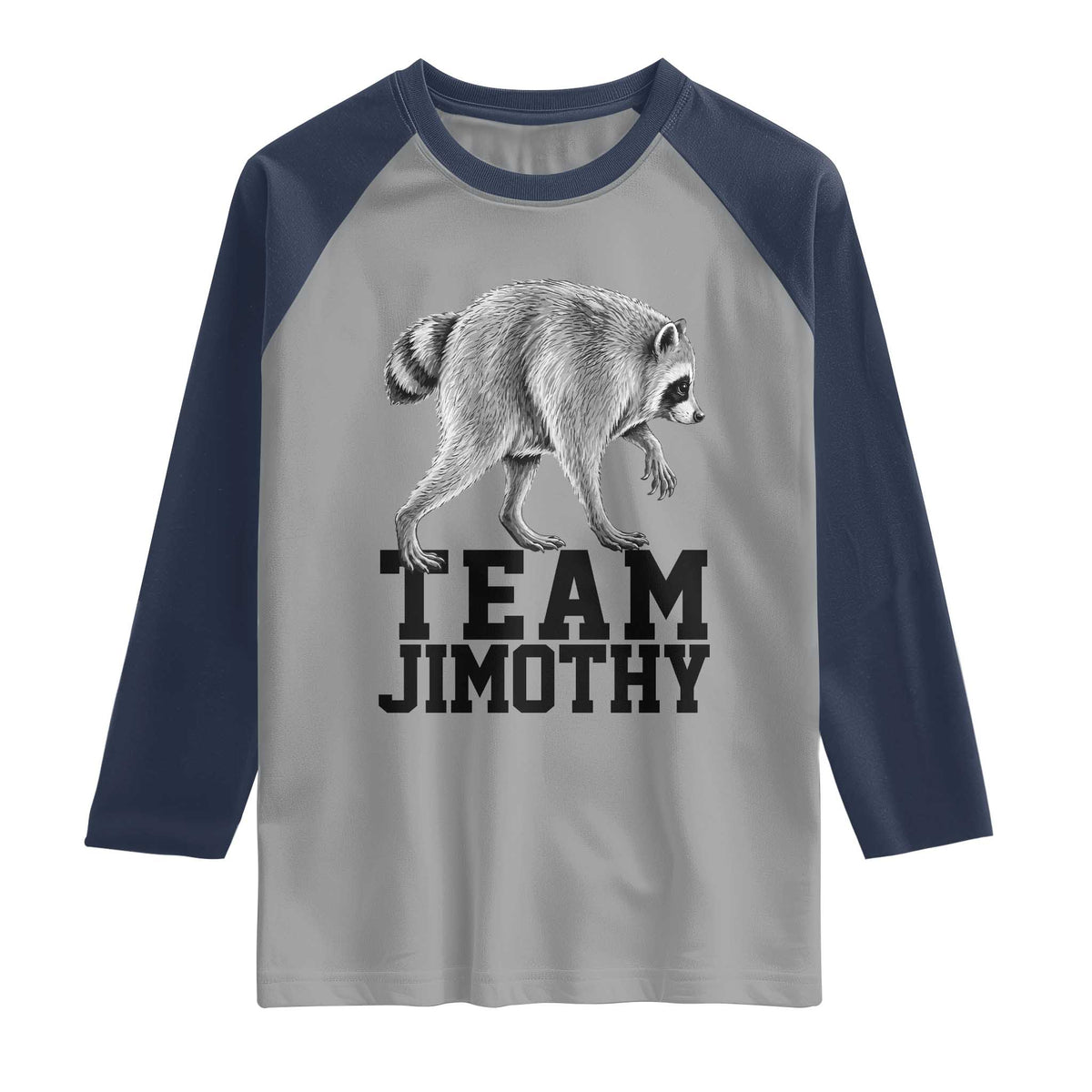 Team Jimothy Viral Seattle Raccoon Raglan Shirt Vintage Trash Panda Meme Graphic